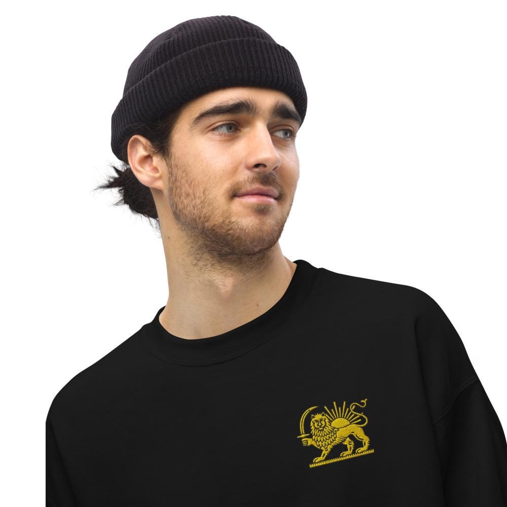 Embroidery lion and sun shirt