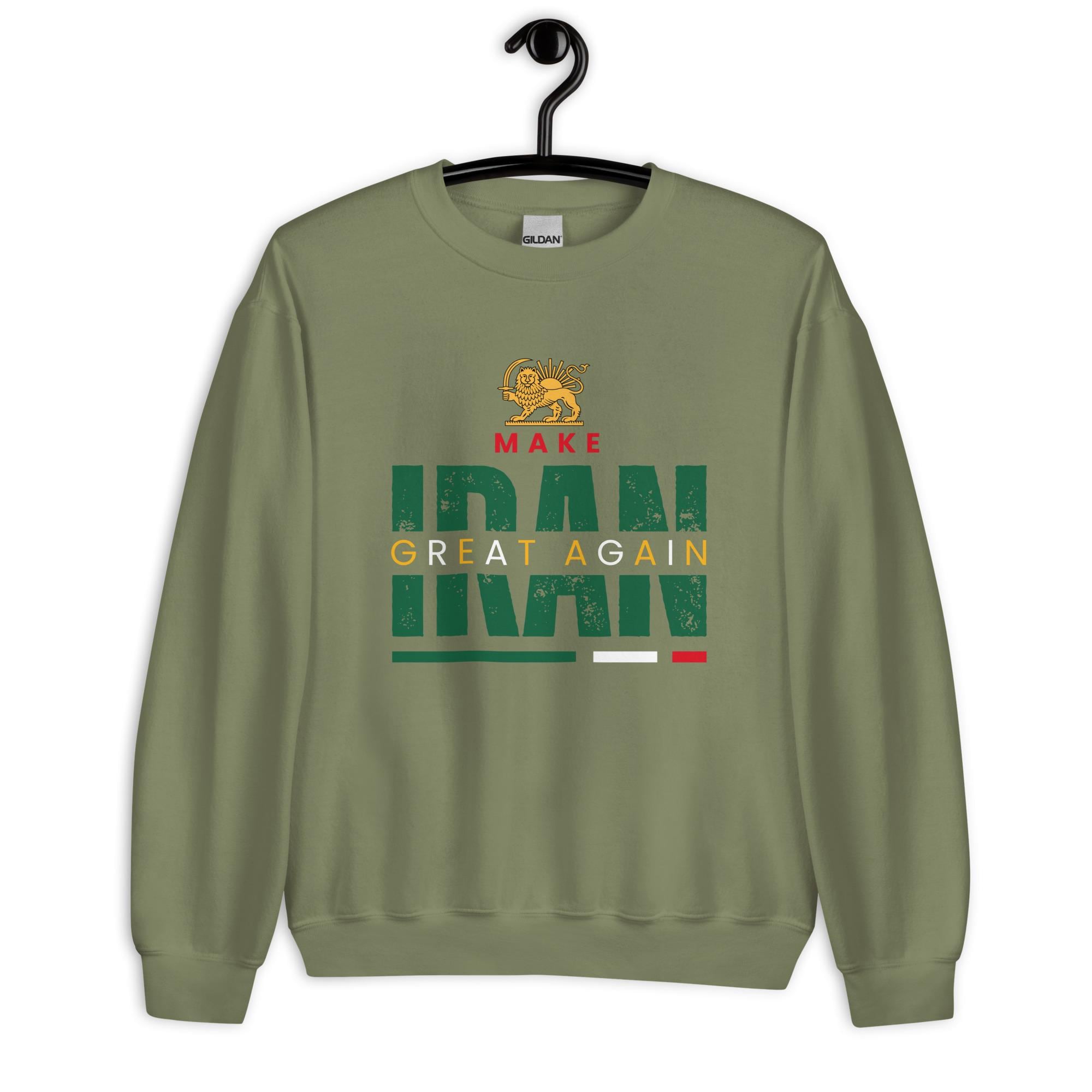 MIGA  shirt, Unisex PERSIAN Sweatshirt, lion and sun shirt