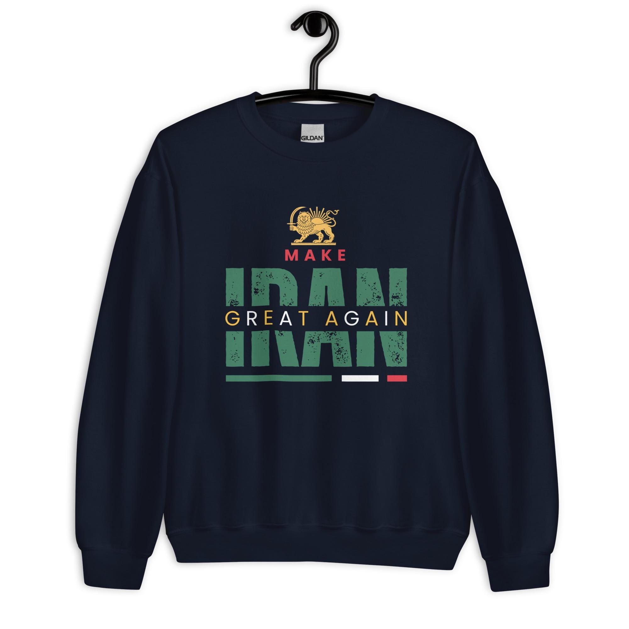 MIGA  shirt, Unisex PERSIAN Sweatshirt, lion and sun shirt