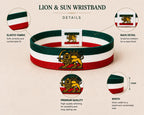 Lion and sun Elastic Fabric Wristbands | Stretch Fabric