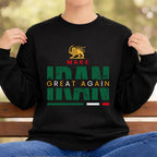 MIGA  shirt, Unisex PERSIAN Sweatshirt, lion and sun shirt
