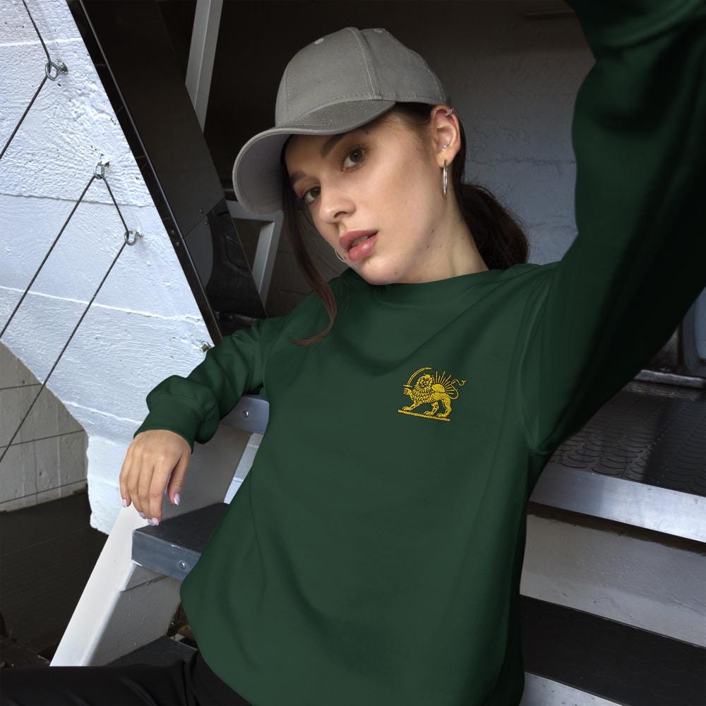 Embroidery lion and sun shirt