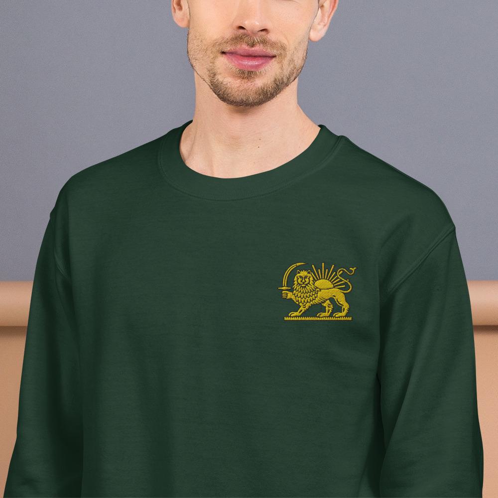 Embroidery lion and sun shirt