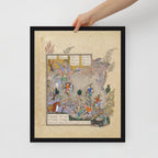 Persian Miniature Wall Art – Bahram Gur Slays the Rhino-Wolf | Shahnameh Illustration Print