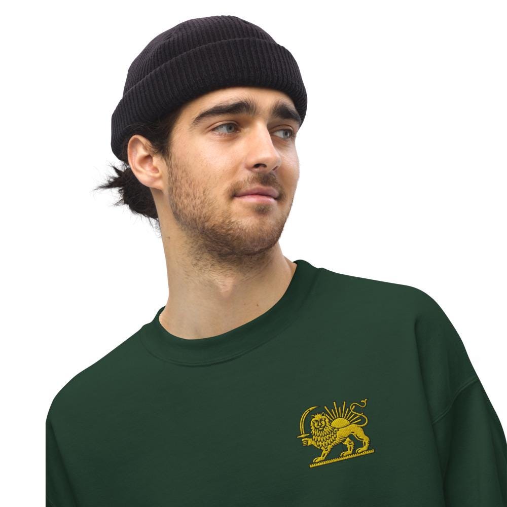 Embroidery lion and sun shirt